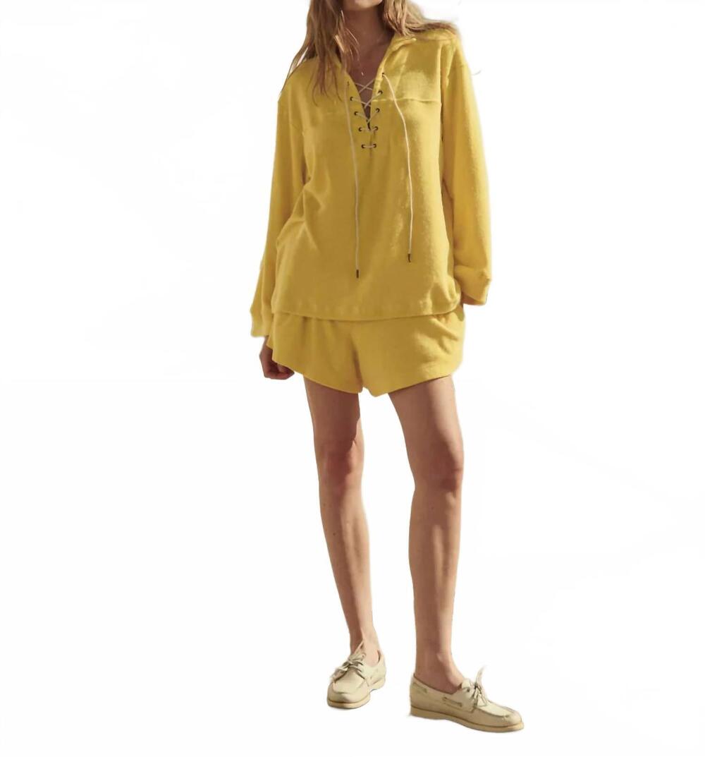 NEW THE GREAT. micro terry swing short in margarita